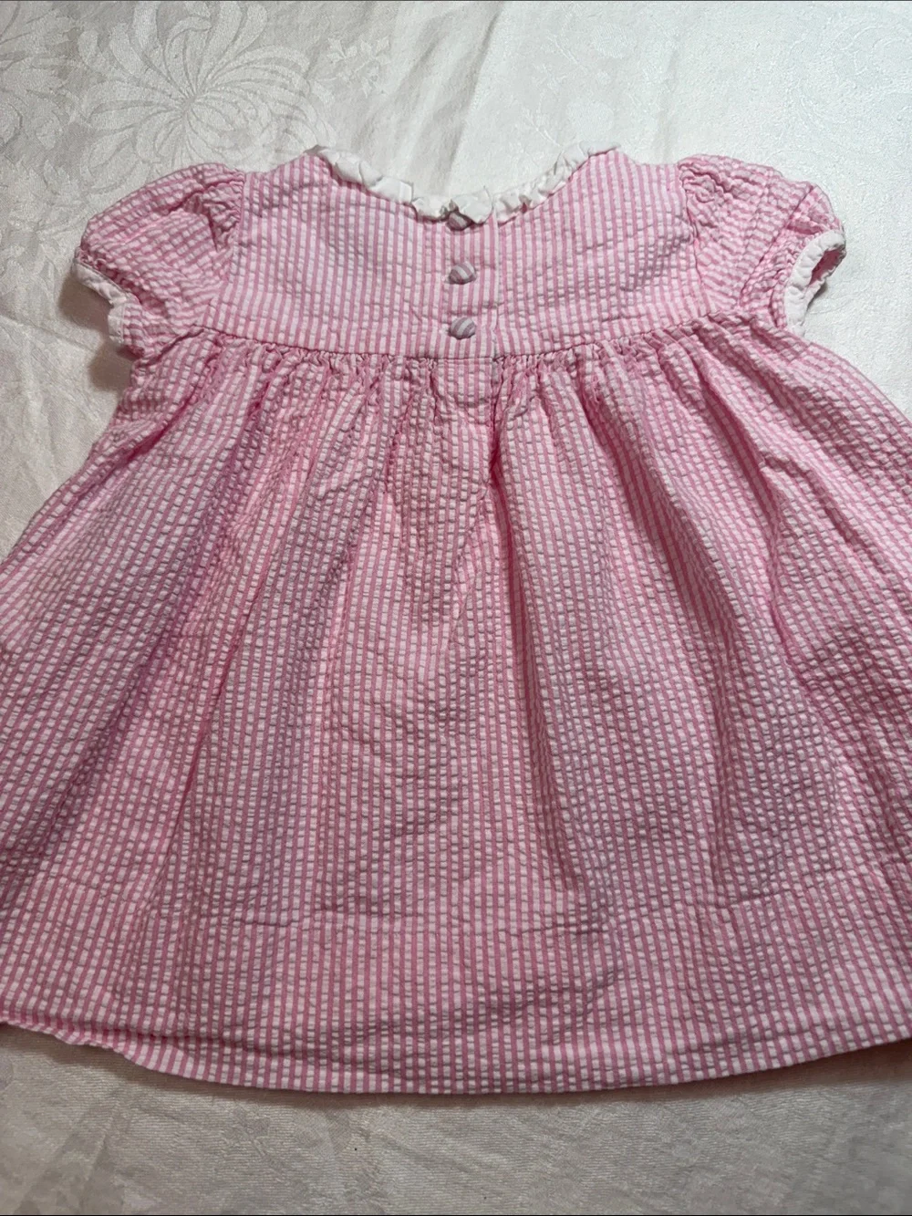 Ralph Lauren Pink Striped Baby Dress with Bloomer Set